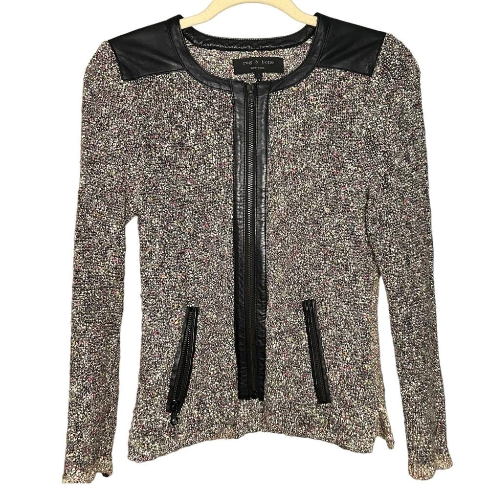 Rag & Bone Tweed and Leather Jacket Size S